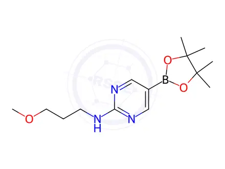 Chemical structure of 2-(3-Methoxypropylamino)pyrimidine-5-boronic acid pinacol ester