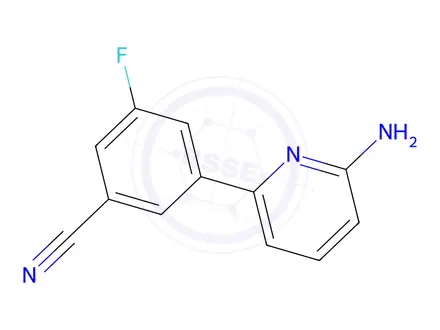Chemical structure of 3-(6-Aminopyridin-2-yl)-5-fluorobenzonitrile