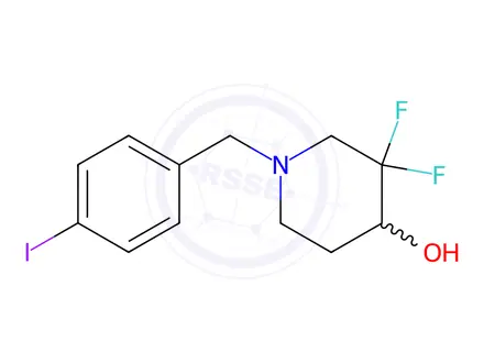 Chemical structure of 4-Piperidinol, 3,3-difluoro-1-[(4-iodophenyl)methyl]-