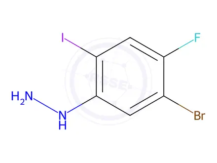 Chemical structure of (5-Bromo-4-fluoro-2-iodophenyl)hydrazine