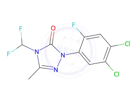 Chemical structure of 2-(4,5-Dichloro-2-fluorophenyl)-4-(difluoromethyl)-2,4-dihydro-5-methyl-3H-1,2,4-triazol-3-one