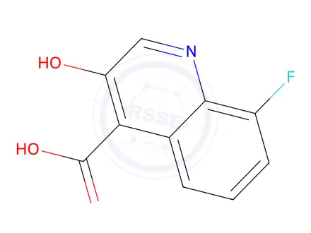 Chemical structure of 8-fluoro-3-hydroxyquinoline-4-carboxylic acid