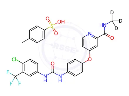 Chemical structure of Sorafenib Tosylate-d3 (Donafenib Tosylate)