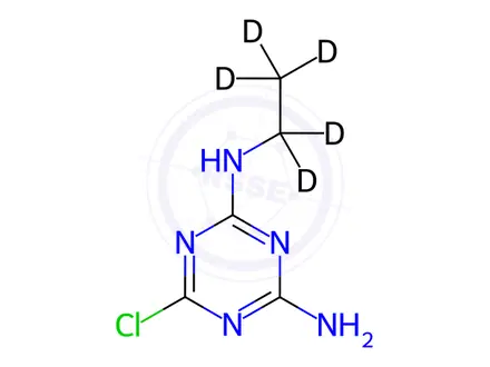 Chemical structure of Desisopropyl Atrazine-[D5]