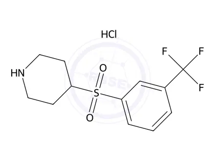 Chemical structure of 4-((3-(Trifluoromethyl)phenyl)sulfonyl)piperidine hydrochloride