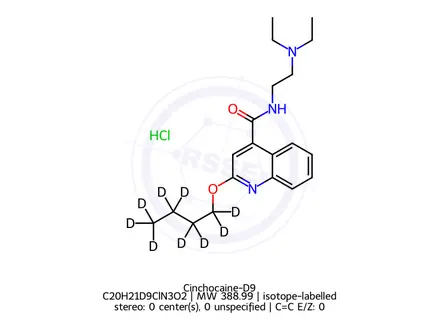 Chemical structure of Cinchocaine-D9