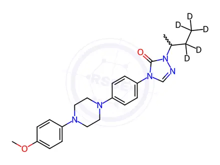 Chemical structure of 2-sec-Butyl-d5-4-{4-[4-(4-methyloxy-phenyl)-piperazin-1-yl]-phenyl}-2,4-dihydro-[1,2,4]-triazol-3-one