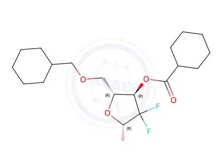Chemical structure of [(2R,3R,5R)-2-(benzyloxymethyl)-4,4-difluoro-5-hydroxy-tetrahydrofuran-3-yl] benzoate