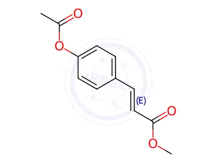 Chemical structure of methyl (E)-3-(4-acetoxyphenyl)acrylate