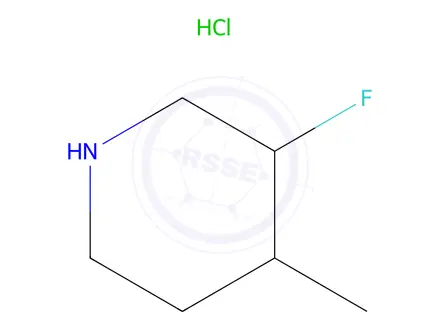Chemical structure of 3-Fluoro-4-methylpiperidine hydrochloride