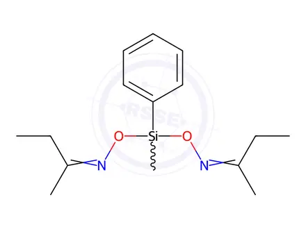 Chemical structure of O,O'-(methylphenylsilylene)butan-2-one dioxime