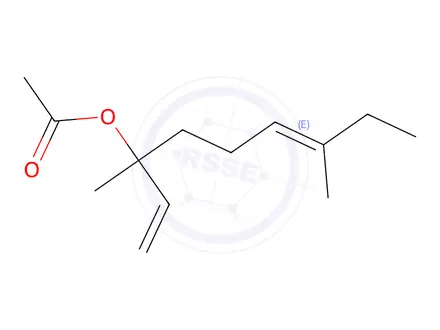 Chemical structure of 1,6-Nonadien-3-ol, 3,7-dimethyl-, 3-acetate