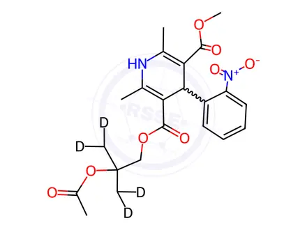 Chemical structure of 4-Acetoxynisoldipine-d6