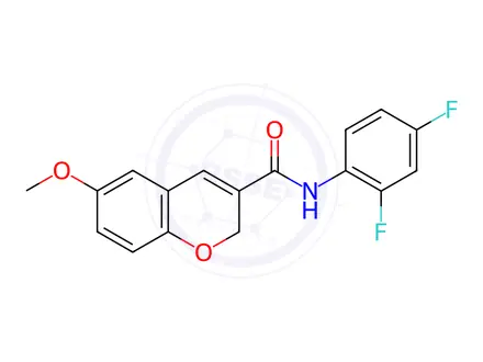 Chemical structure of N-(2,4-difluorophenyl)-6-methoxy-2H-chromene-3-carboxamide