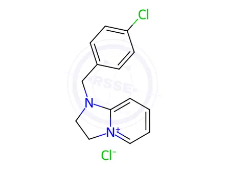 Chemical structure of 1-[(4-Chlorophenyl)methyl]-2,3-dihydroimidazo[1,2-a]pyridinium Chloride