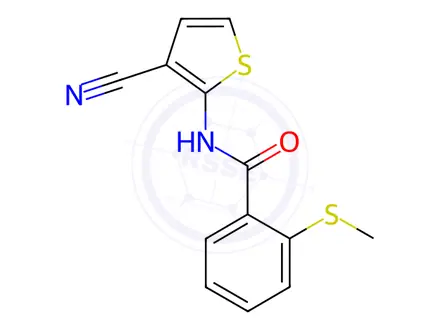 Chemical structure of N-(3-Cyanothiophen-2-yl)-2-(methylthio)benzamide