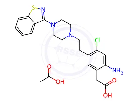 Chemical structure of Ziprasidone Hydrochloride Impurity 3 Sodium Salt (Ziprasidone Hydrochloride Monohydrate EP Impurity C Sodium Salt)