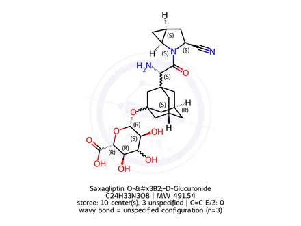 Chemical structure of Saxagliptin O-β-D-Glucuronide