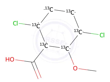 Chemical structure of Dicamba-(phenyl-13C6)