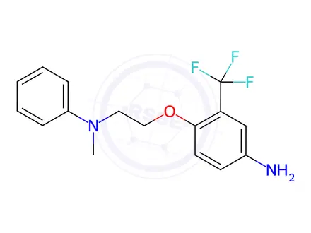 Chemical structure of N-{2-[4-Amino-2-(trifluoromethyl)phenoxy]ethyl}-N-methyl-N-phenylamine
