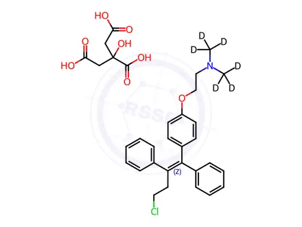 Chemical structure of Toremifene-d6 Citrate