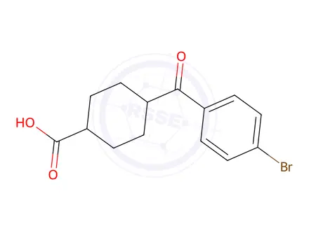 Chemical structure of trans-4-(4-Bromobenzoyl)cyclohexane-1-carboxylic acid