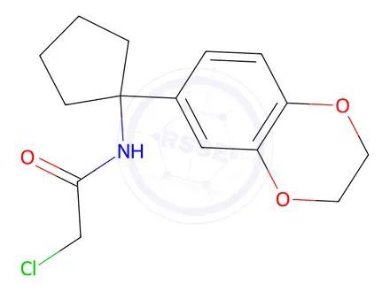 Chemical structure of 2-Chloro-n-[1-(2,3-dihydro-1,4-benzodioxin-6-yl)cyclopentyl]acetamide