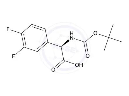 Chemical structure of (R)-2-((tert-Butoxycarbonyl)amino)-2-(3,4-difluorophenyl)acetic acid