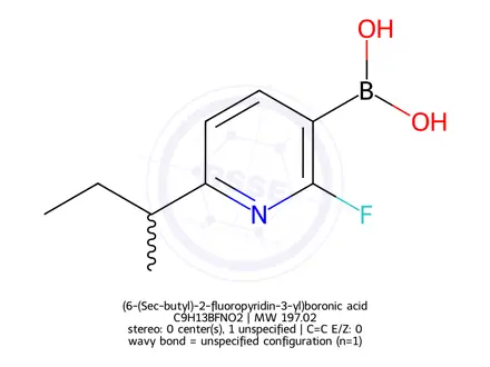 Chemical structure of (6-(Sec-butyl)-2-fluoropyridin-3-yl)boronic acid