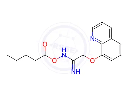 Chemical structure of N-(Pentanoyloxy)-2-(quinolin-8-yloxy)acetimidamide