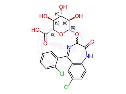 Chemical structure of Lorazepam glucuronide solution
