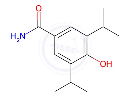 Chemical structure of Benzamide, 4-hydroxy-3,5-bis(1-methylethyl)-