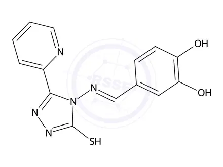 Chemical structure of 4-((3,4-Dihydroxybenzylidene)amino)-3-(pyridin-2-yl)-1H-1,2,4-triazole-5(4H)-thione