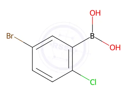 Chemical structure of (5-Bromo-2-chlorophenyl)boronic acid