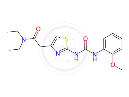 Chemical structure of N,N-Diethyl-2-(2-(3-(2-methoxyphenyl)ureido)thiazol-4-yl)acetamide