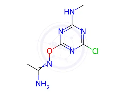Chemical structure of N-((4-Chloro-6-(methylamino)-1,3,5-triazin-2-yl)oxy)acetimidamide