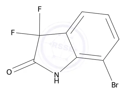 Chemical structure of 7-Bromo-3,3-difluoroindolin-2-one