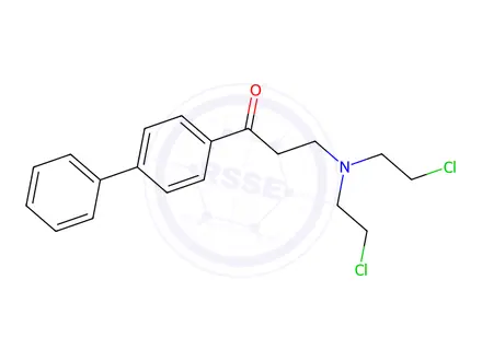 Chemical structure of 4-(3'-di(2-chloroethyl)aminopropionyl)biphenyl