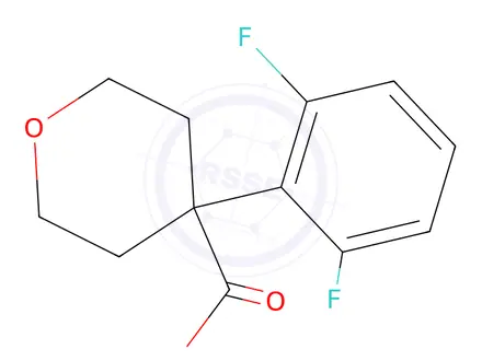 Chemical structure of 4-(2,6-difluorophenyl)tetrahydro-2H-pyran-4-carboxylic acid