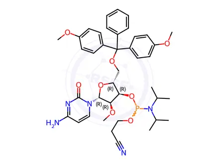 Chemical structure of Phosphoramidites Impurity 34 (5'DMT-2'OMe-C CEP)