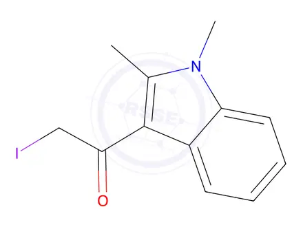Chemical structure of 1-(1,2-Dimethyl-1H-indol-3-yl)-2-iodoethan-1-one
