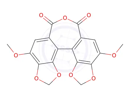 Chemical structure of 4,10-Dimethoxyoxepino[4,3-e:5,6-e']bis[1,3]benzodioxole-6,8-dione