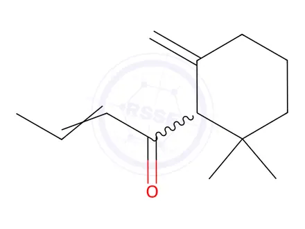 Chemical structure of 2-Buten-1-one,1-(2,2-dimethyl-6-methylenecyclohexyl)-