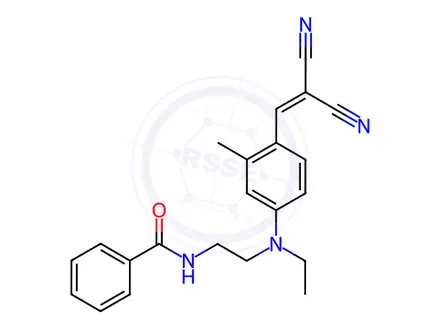 Chemical structure of N-[2-[[4-(2,2-dicyanovinyl)-m-tolyl]ethylamino]ethyl]benzamide
