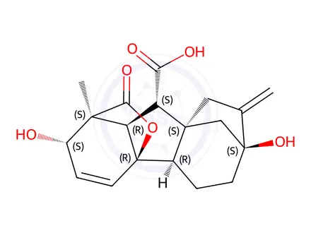 Chemical structure of Gibberellic acid in methanol