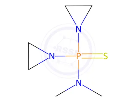 Chemical structure of Phosphinothioic amide, P,P-bis(1-aziridinyl)-N,N-dimethyl-