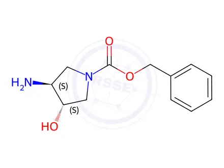 Chemical structure of (3S,4S)-Benzyl 3-amino-4-hydroxypyrrolidine-1-carboxylate