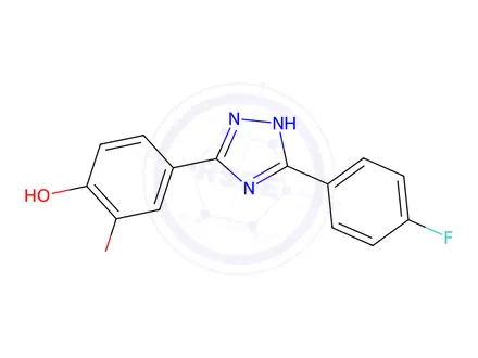Chemical structure of 4-(3-(4-Fluorophenyl)-1H-1,2,4-triazol-5-yl)-2-methoxyphenol
