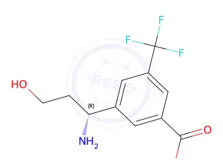 Chemical structure of (R)-3-(1-Amino-3-hydroxypropyl)-5-(trifluoromethyl)benzoic acid