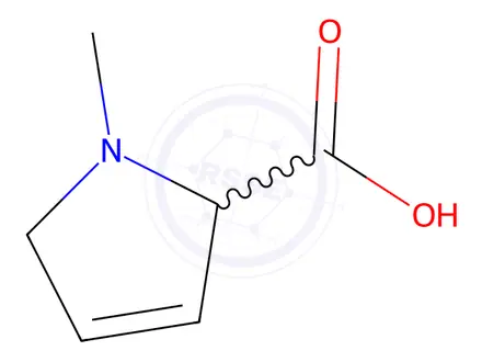 Chemical structure of 1-Methyl-2,5-dihydro-1H-pyrrole-2-carboxylic acid